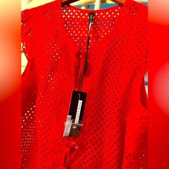 NWT Plenty by Tracy Reese beautiful red eyelet blouse Size Small - Picture 9 of 13